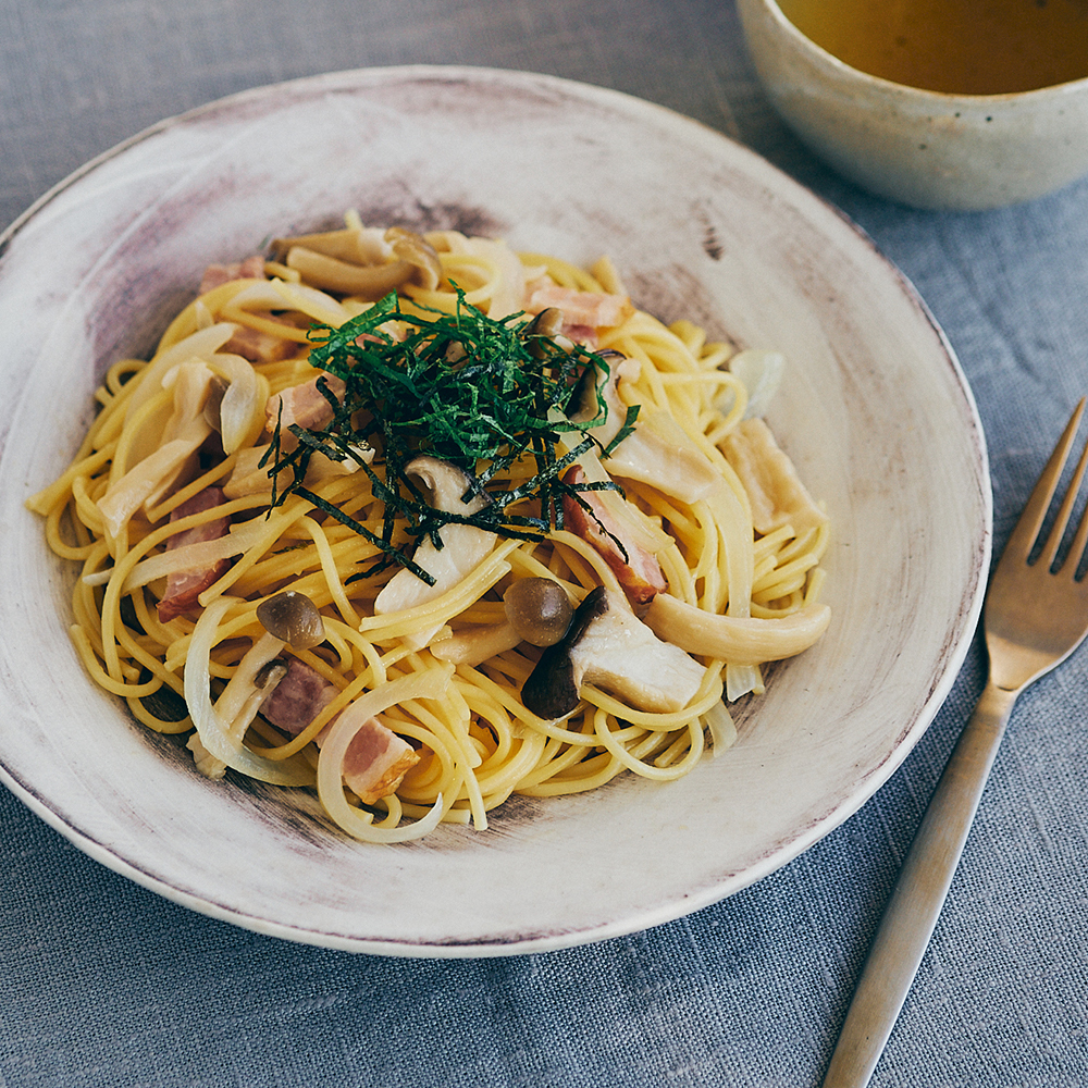 きのことベーコンの和風パスタ
